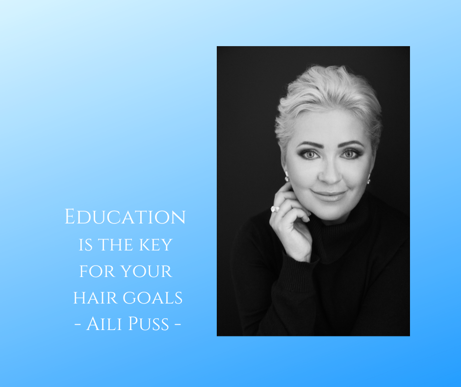 Valge textEducation is the key for your hair goals - Aili Puss-